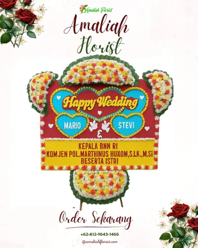 Karangan Papan Bunga Pernikahan di Rumah Duka Pandu